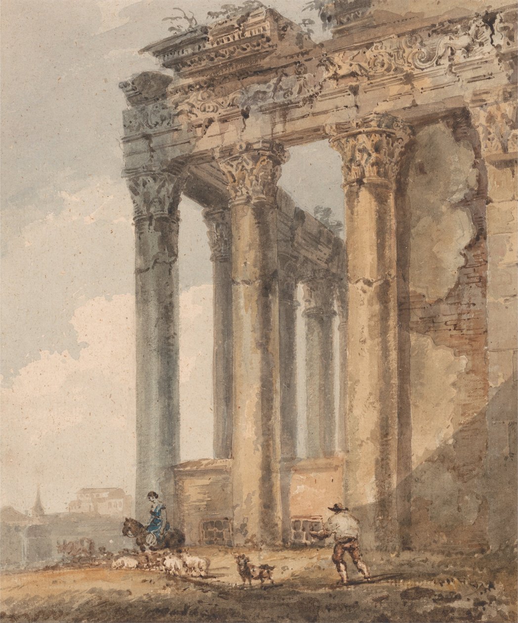 Antonio och Faustinas tempel av Thomas Girtin