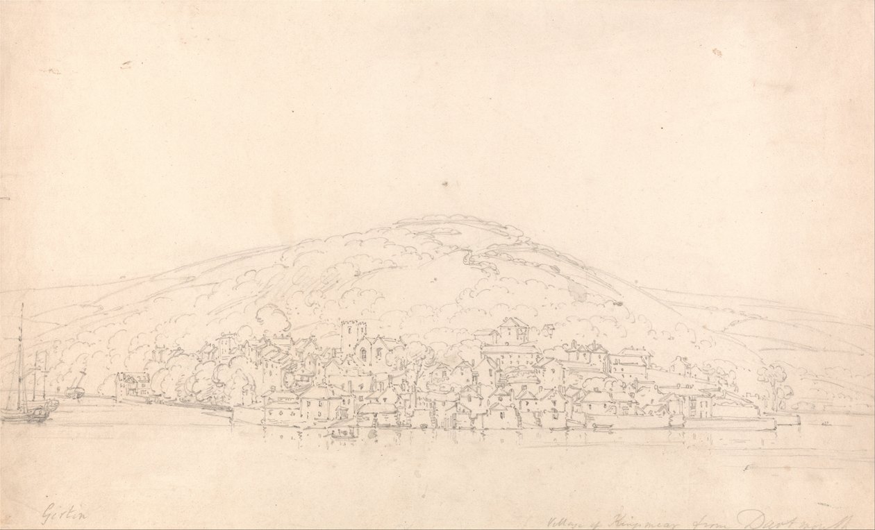 Utsikt över Kingswear, från Dartmouth, Devon av Thomas Girtin