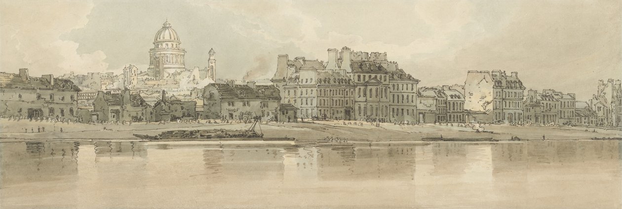 Utsikt över Pantheon tagen från Arsenalen, 1802 (wc med etsning på papper) av Thomas Girtin