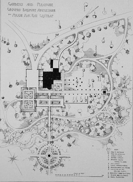 Gardens and Pleasure Grounds, Ballimore, Argyleshire, för major MacRae Gilstrap, från Thomas Mawsons The Art and Craft of Garden Making, publicerad 1900 (se även 171141) av Thomas Hayton Mawson