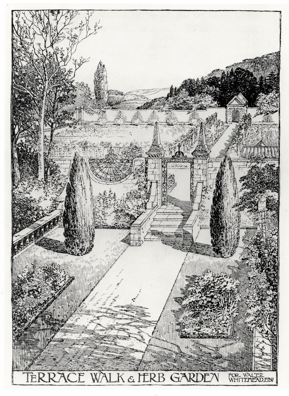 Terrace Walk and Herb Garden, från Thomas Mawsons The Art and Craft of Garden Making, publicerad 1900 (se även 171946) av Thomas Hayton Mawson