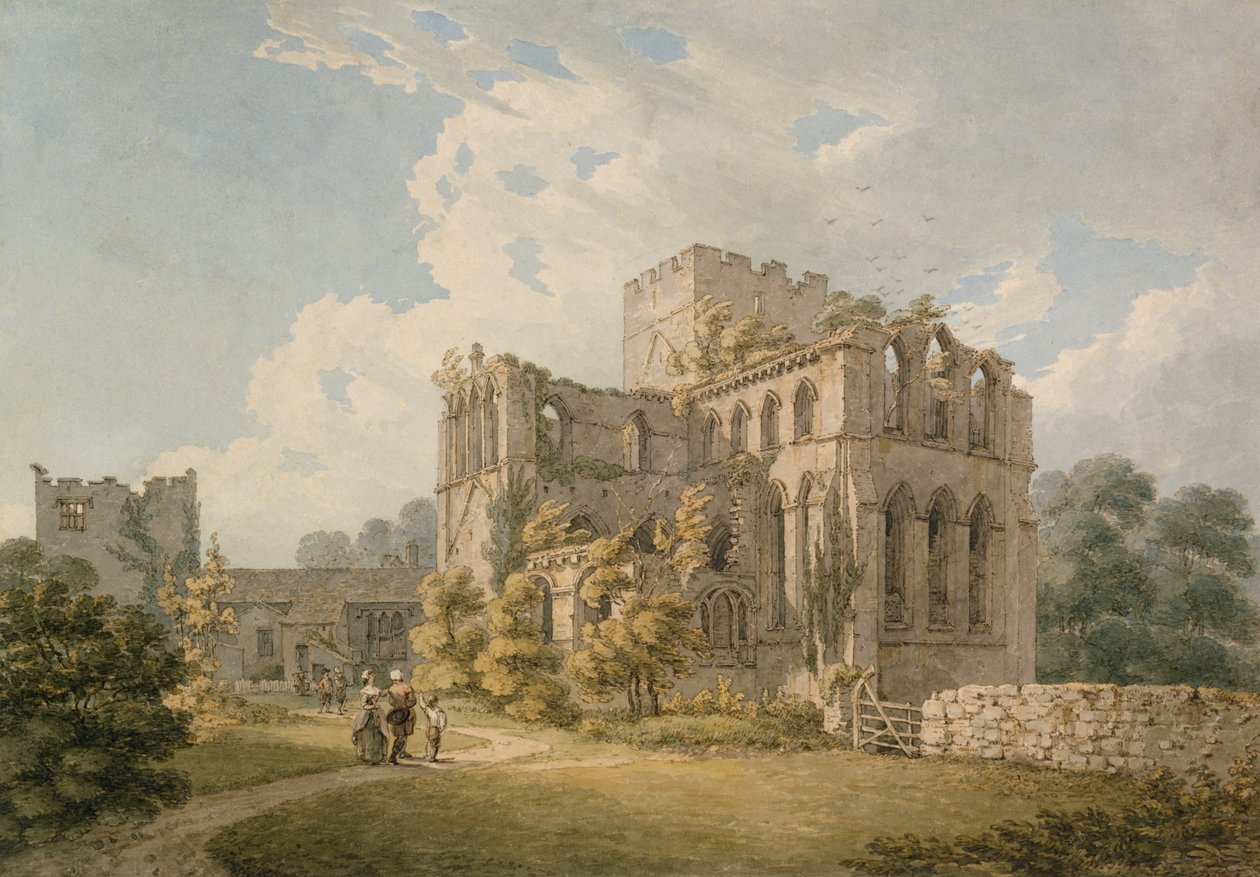 Lanercost Priory, nära Carlisle (penna & bläck och wc på papper) av Thomas Hearne
