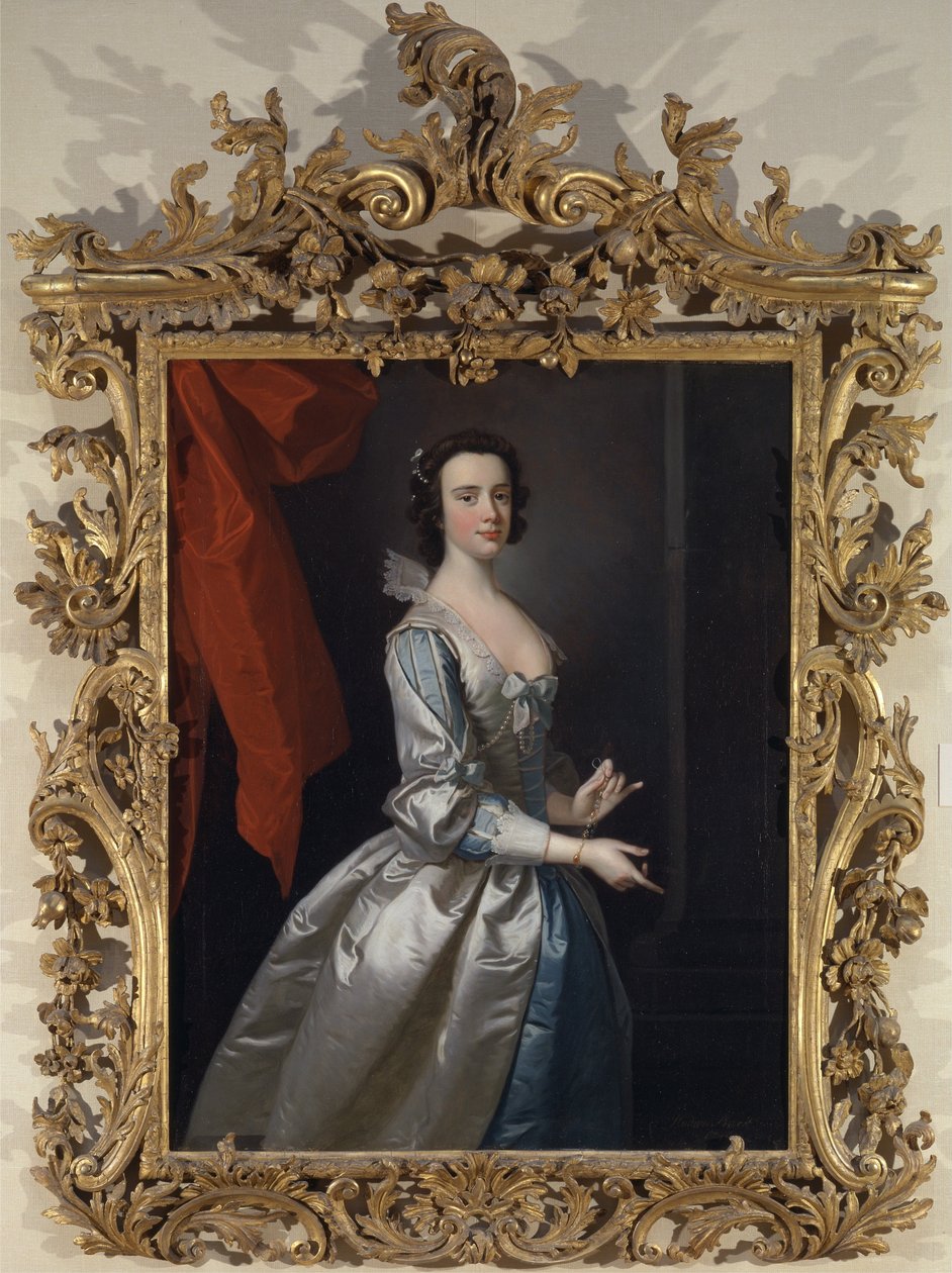 Porträtt av en kvinna, troligen Elizabeth Aislabie, från Studley Royal, Yorkshire av Thomas Hudson