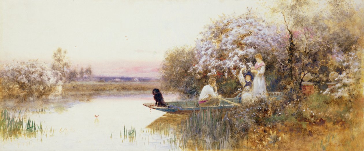 Plockning av blommor. 1895 av Thomas James Lloyd