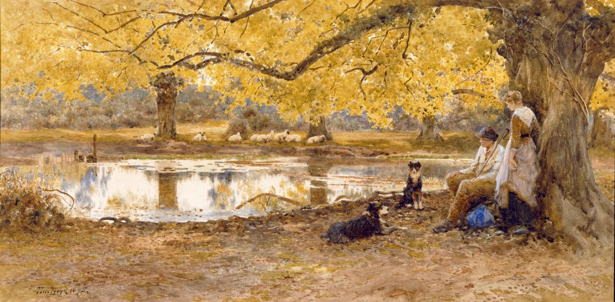 The Trysting Place, 1895 (wc och kroppsfärg) av Thomas James Lloyd