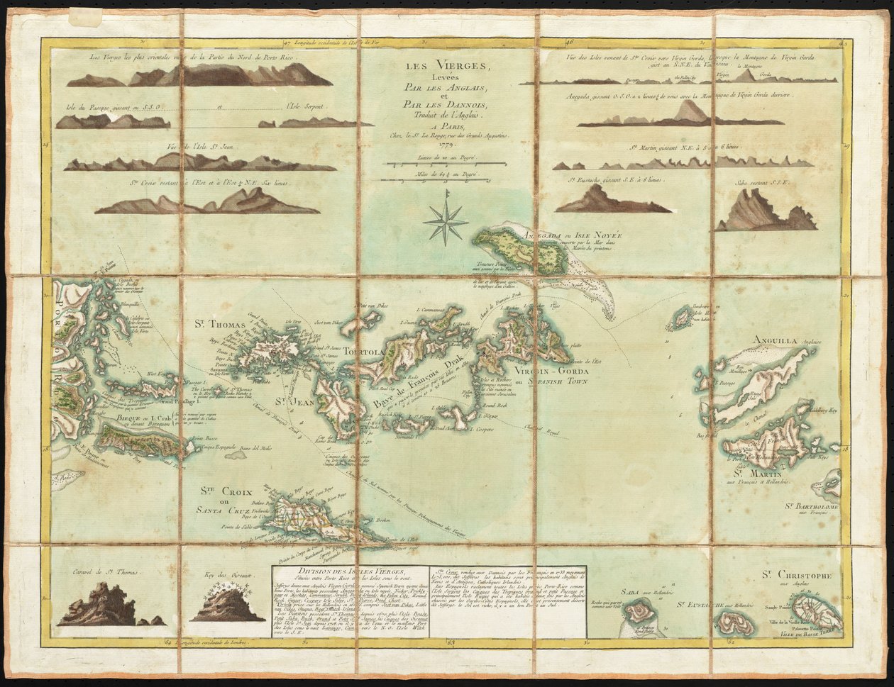 Brittiska Jungfruöarna, graverad av Georges-Louis Le Rouge, 1779 av Thomas Jefferys
