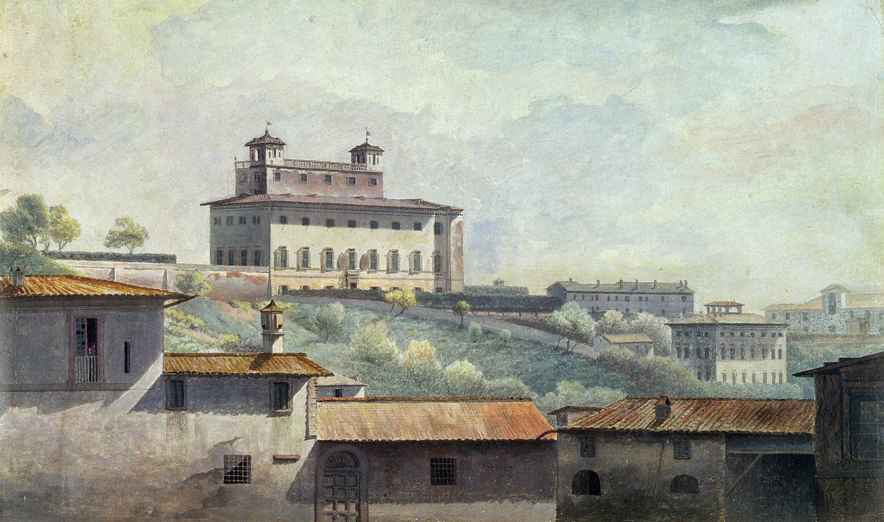 Villa Medici, Rom, ca. 1776 (olie på papir) swed av Thomas Jones