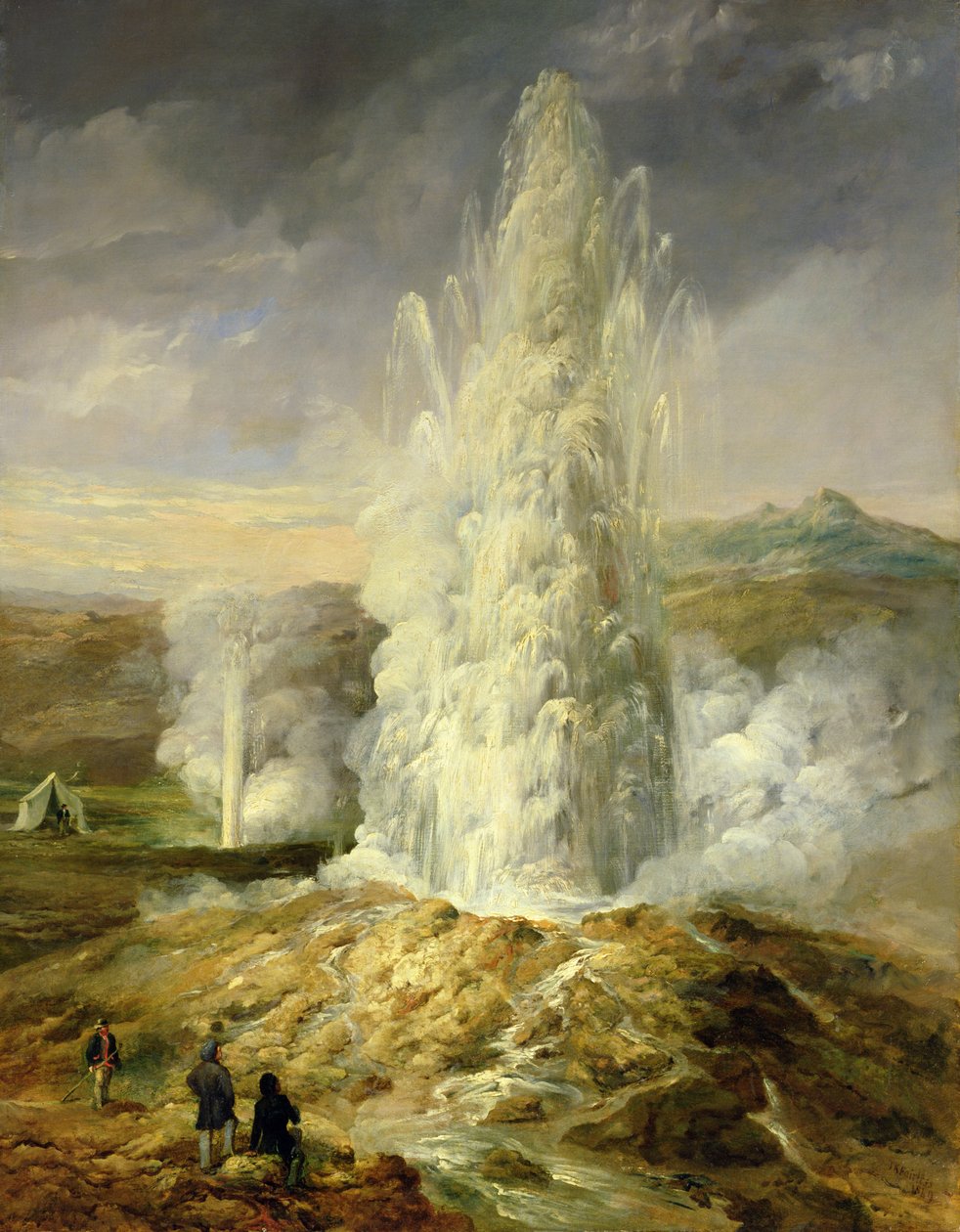 Den stora geysiren, södra Island, 1849 av Thomas Kerr Fairless