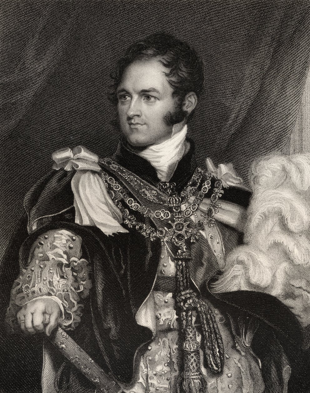 Leopold George Chretien Frederic av Saxe-Coburg, graverad av J. Thomson, från 