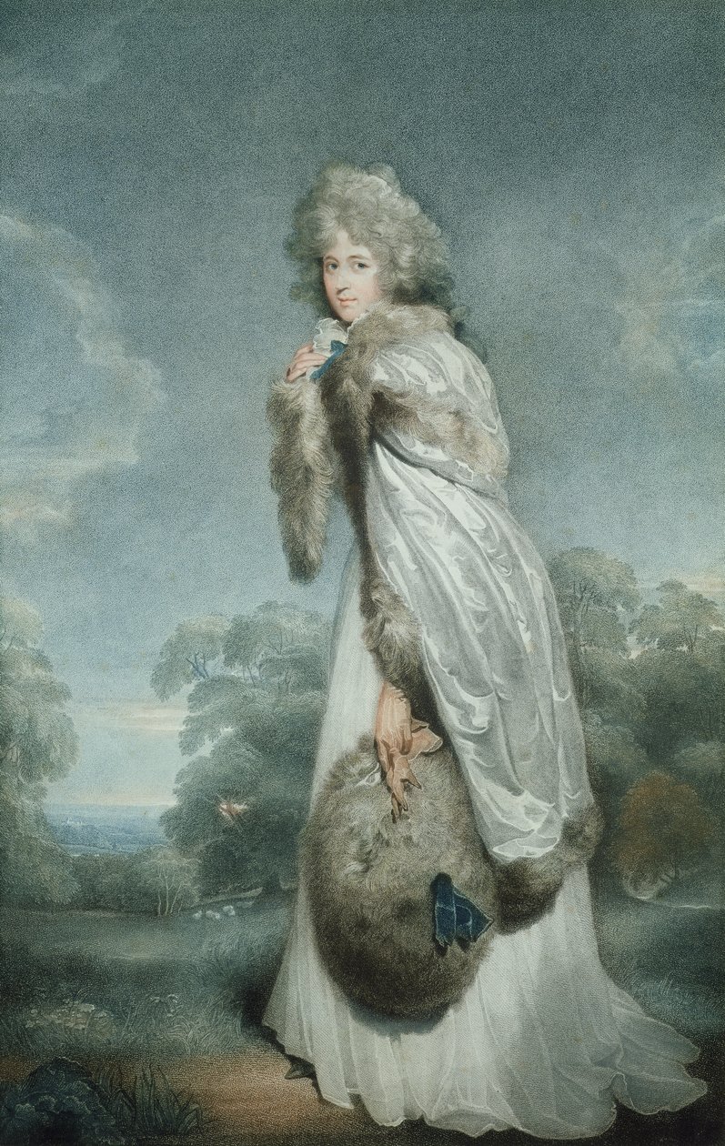Miss Farren, graverad av Francesco Bartolozzi (1727-1815), pub. av Bull und Jeffreys, 1792 (sticksticksgravyr) av Thomas Lawrence