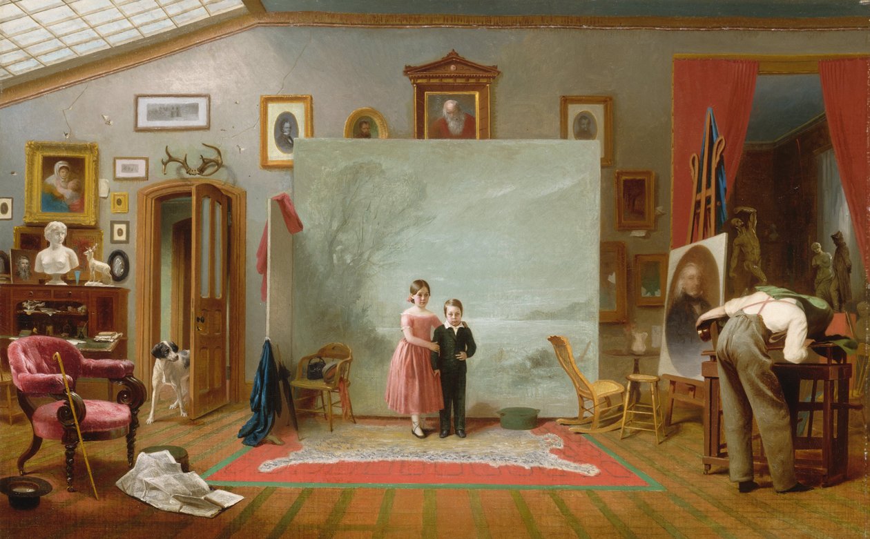 Interior with Portraits av Thomas Le Clear