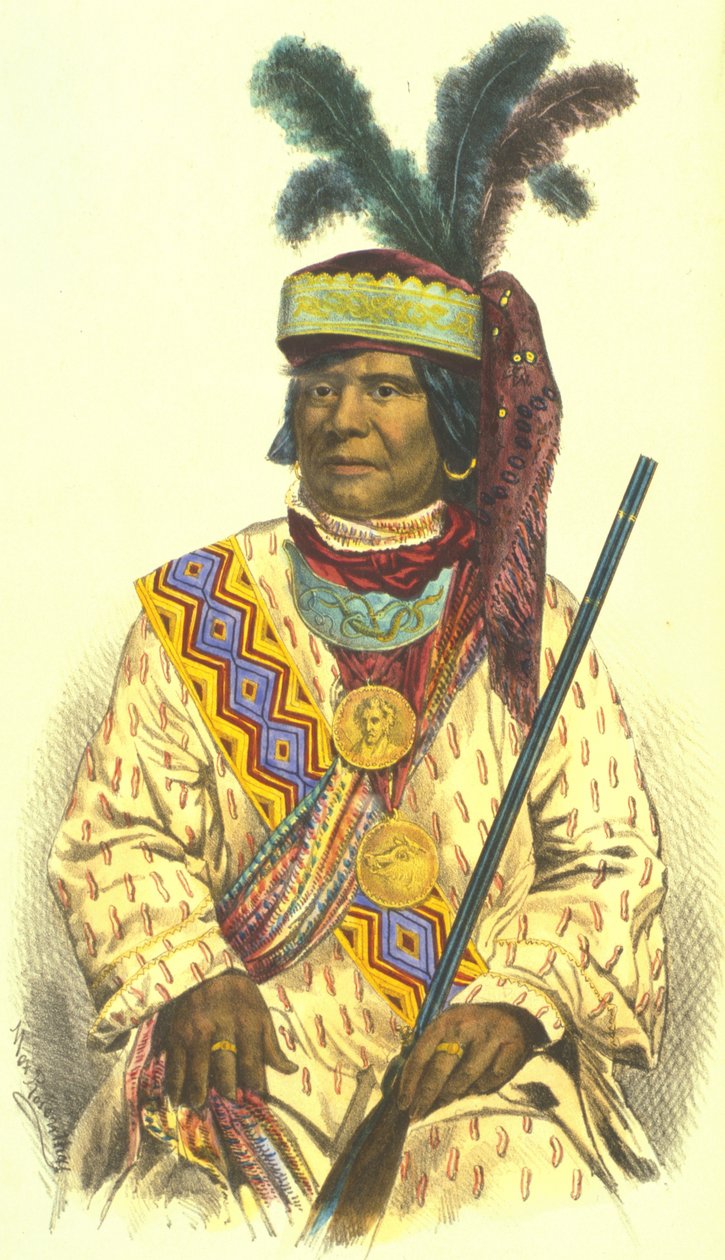 Billy Bowlegs, 1870 (handkolorerad litografi) av Thomas Loraine McKenney