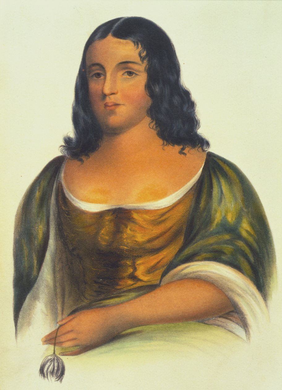 Po-Ca-Hon-Tas, 1848 (handfärgad litho) av Thomas Loraine McKenney