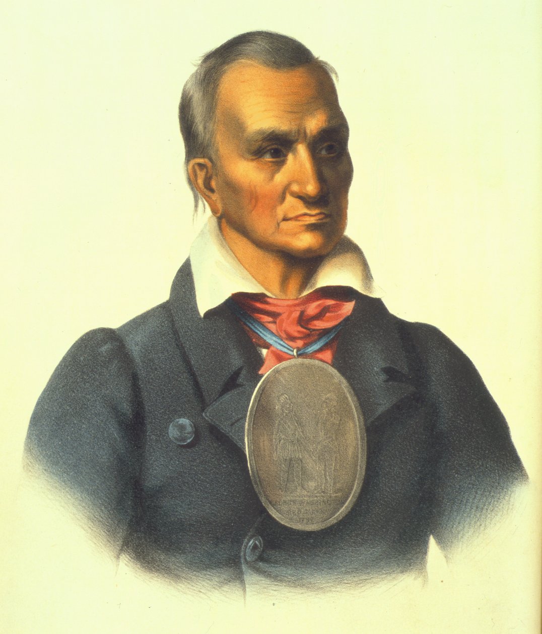 Red Jacket, en krigshövding från Seneca, 1854 (handfärgad litho) av Thomas Loraine McKenney