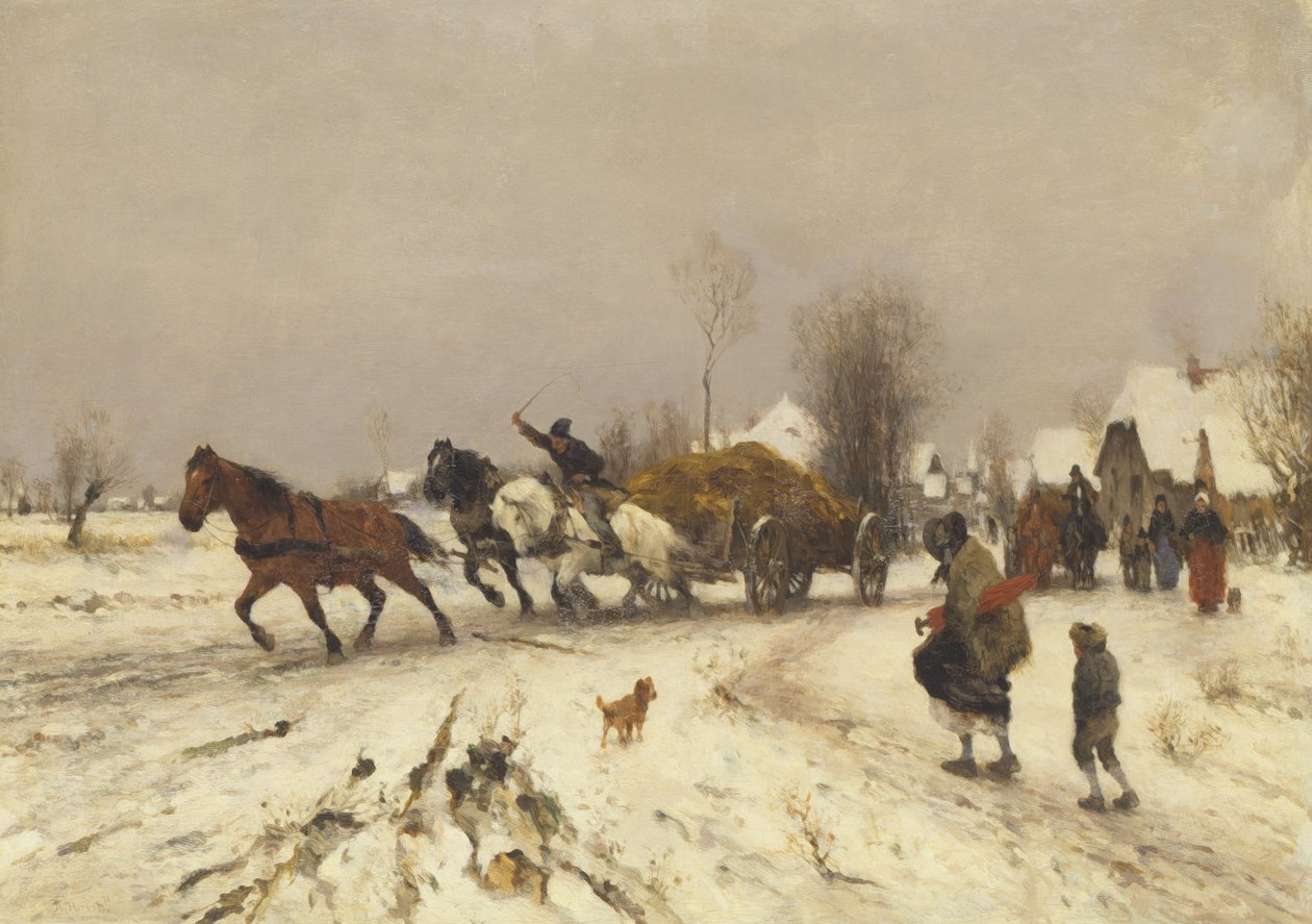 En by på vintern, 1876 av Thomas Ludwig Herbst