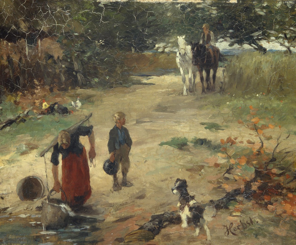 Vid bydammen, ca 1888 av Thomas Ludwig Herbst