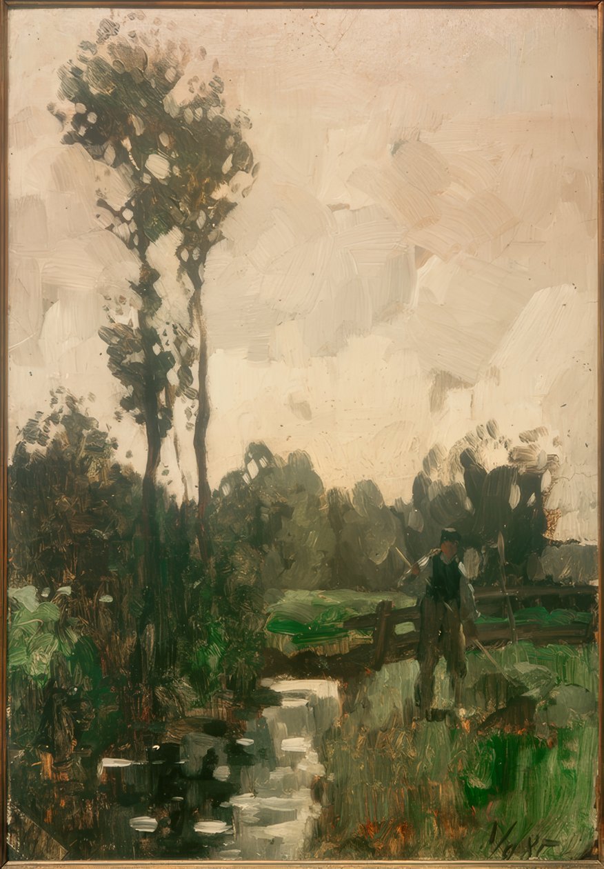 Bonde vid bäcken av Thomas Ludwig Herbst