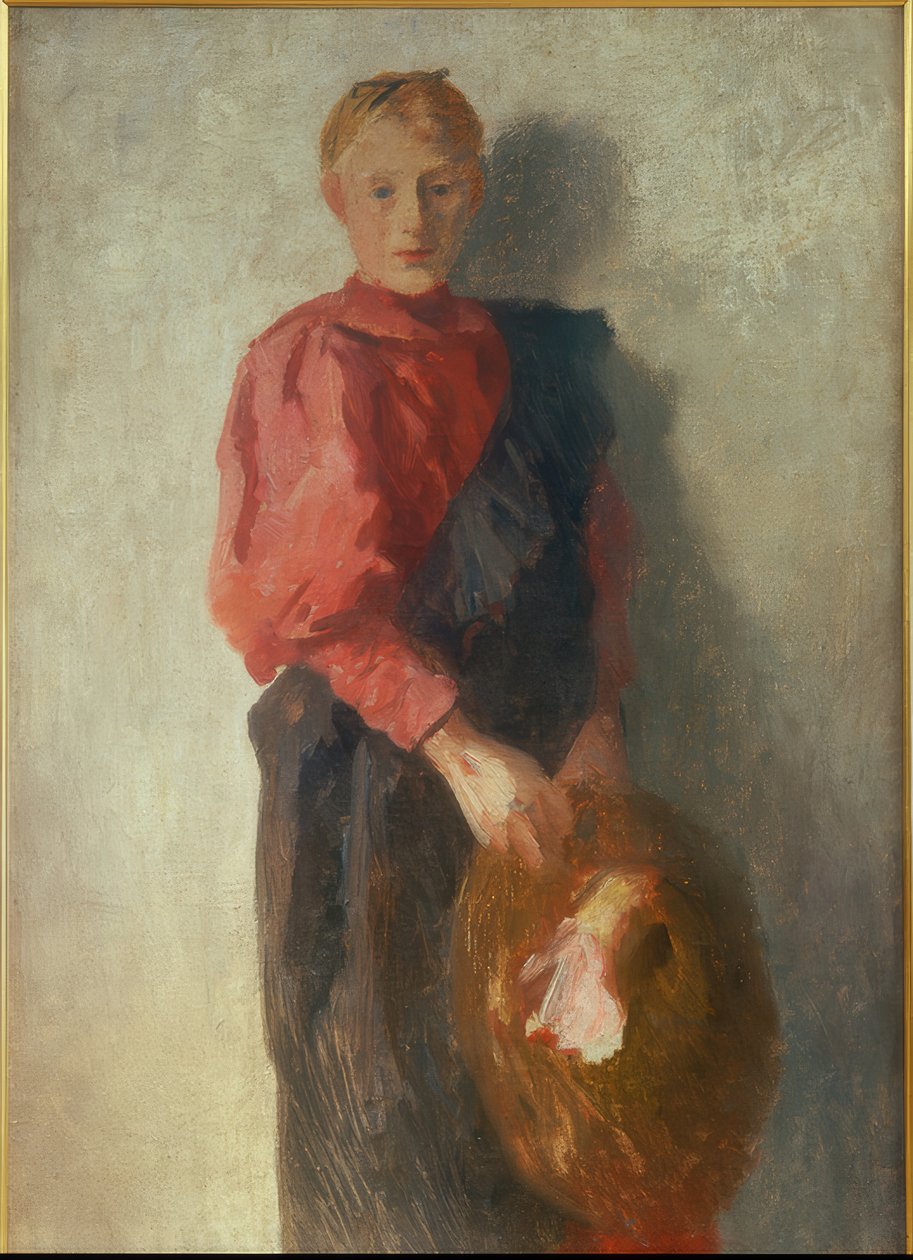 Bondflicka med hatt av Thomas Ludwig Herbst