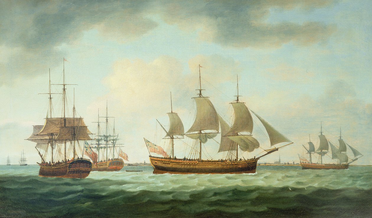 Handelsfartyg utanför kusten, 1783 av Thomas Luny