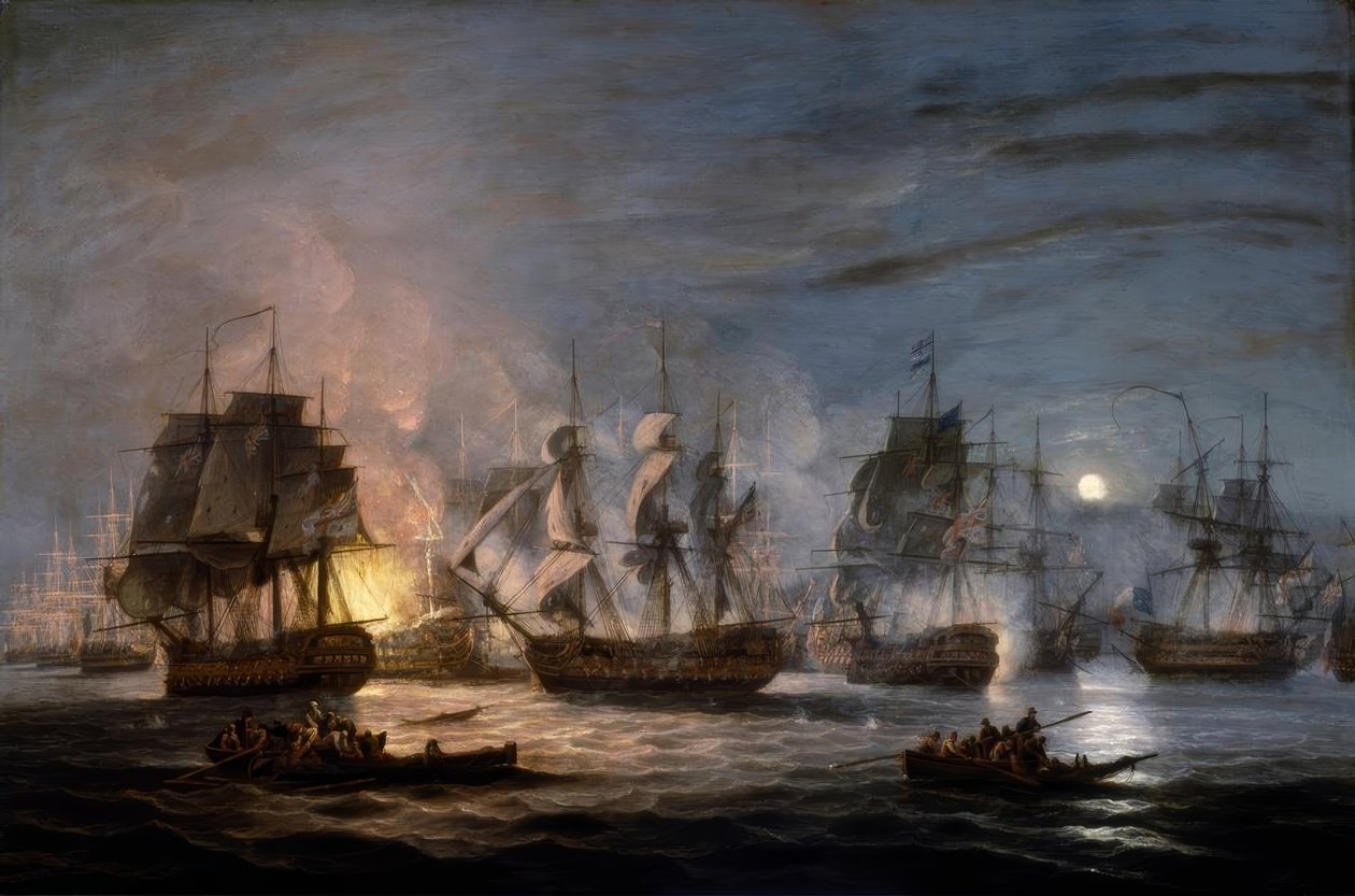 Slaget vid Nilen, 1 augusti 1798 av Thomas Luny