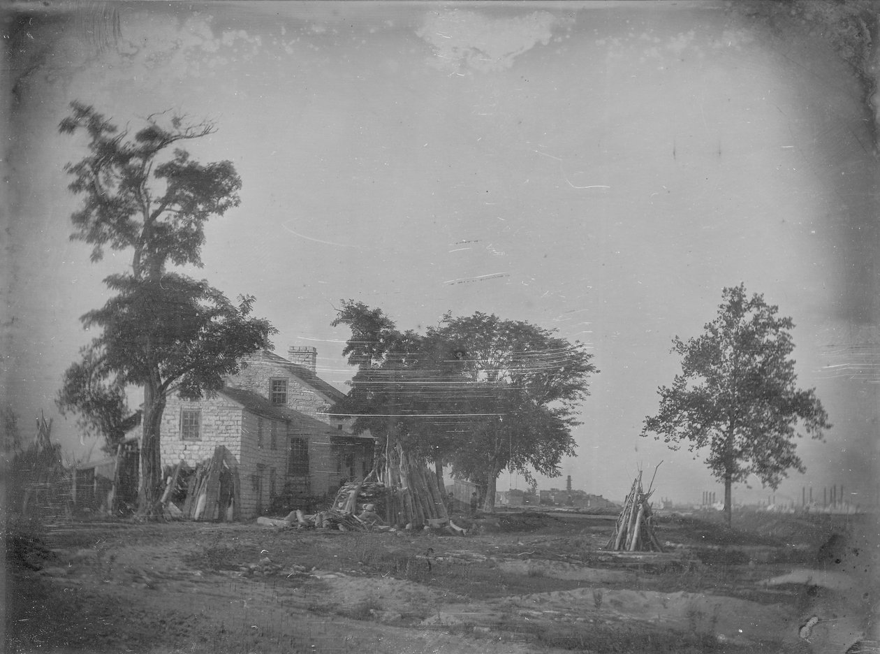 Judge Silas Bent Residence, view from South with St. Louis in distance av Thomas M. Easterly