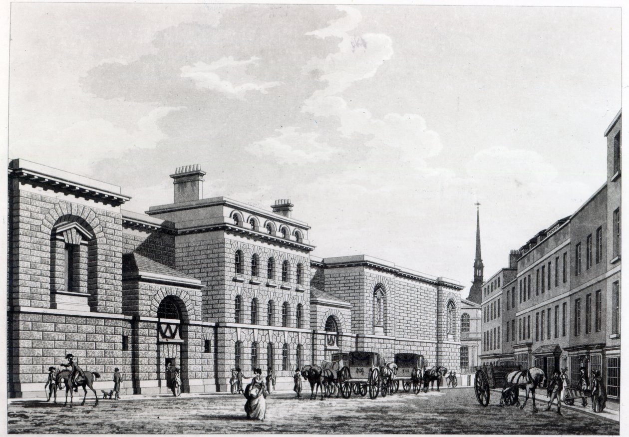 Newgate fängelse, 1799 av Thomas Malton Jnr.