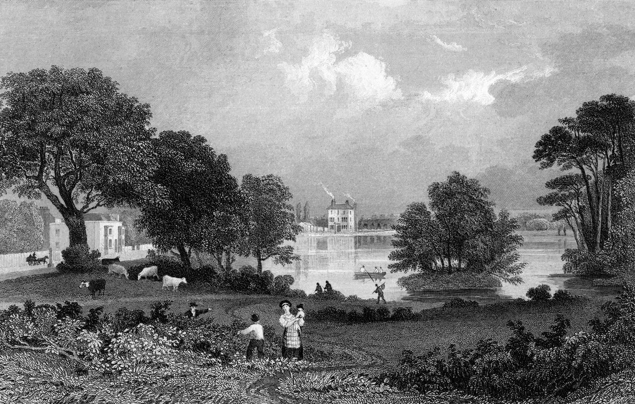 Örnen, Snaresbrook, graverad av Samuel Lacey, 1832 av Thomas Mann Baynes