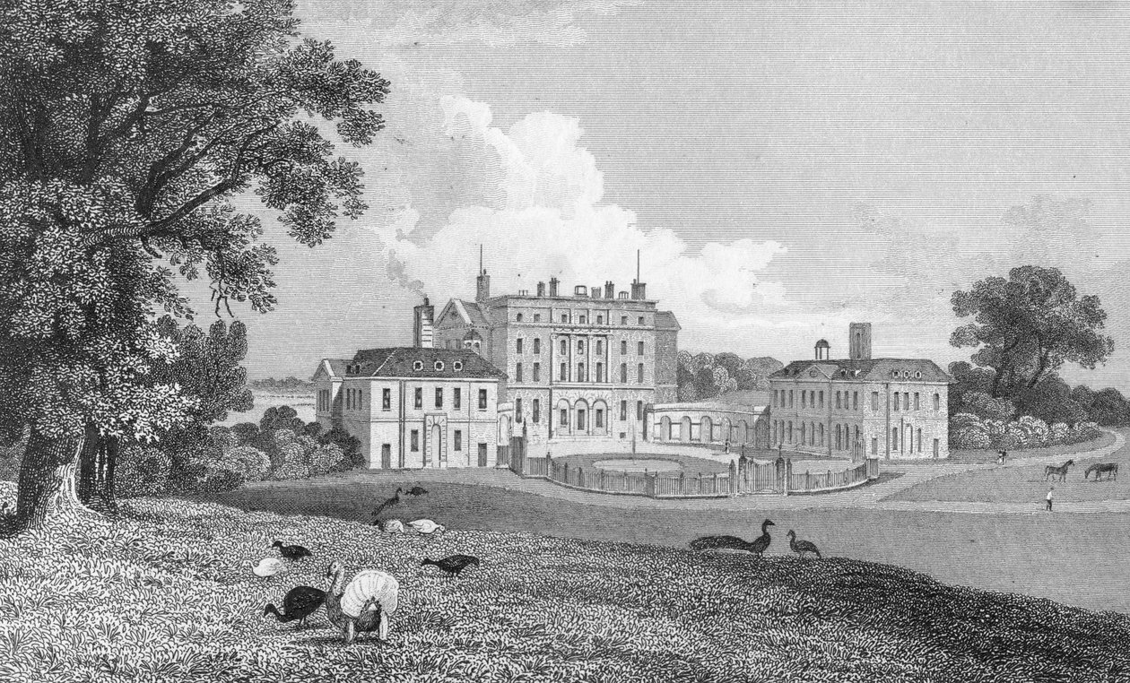Vy över Chevening Place, graverad av S. Lacy, 1830 av Thomas Mann Baynes