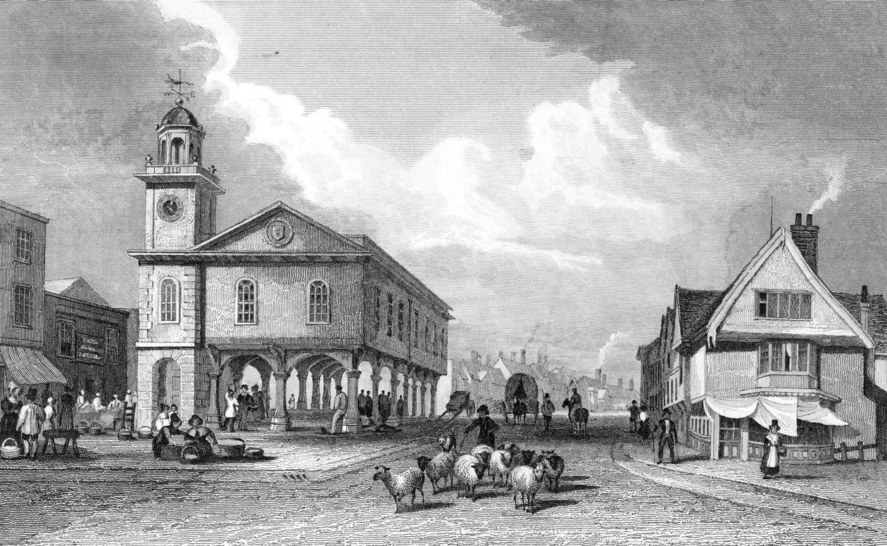 Udsigt over Faversham, Kent, 1832 sverige av Thomas Mann Baynes