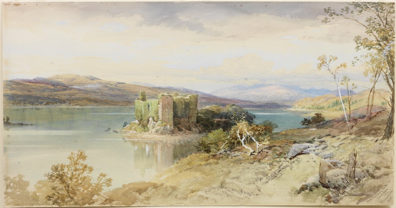 Ardchonnel Castle, Loch Awe (akvarell, penna och kroppsfärg på papper) av Thomas Miles II Richardson