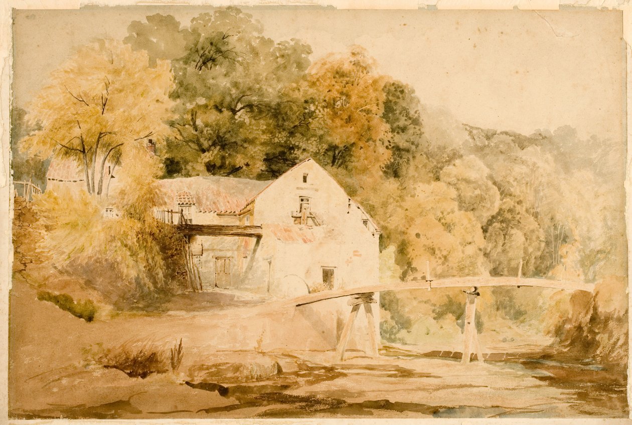 The Old Flint Mill på Ouseburn (kroppsfärg) av Thomas Miles II Richardson