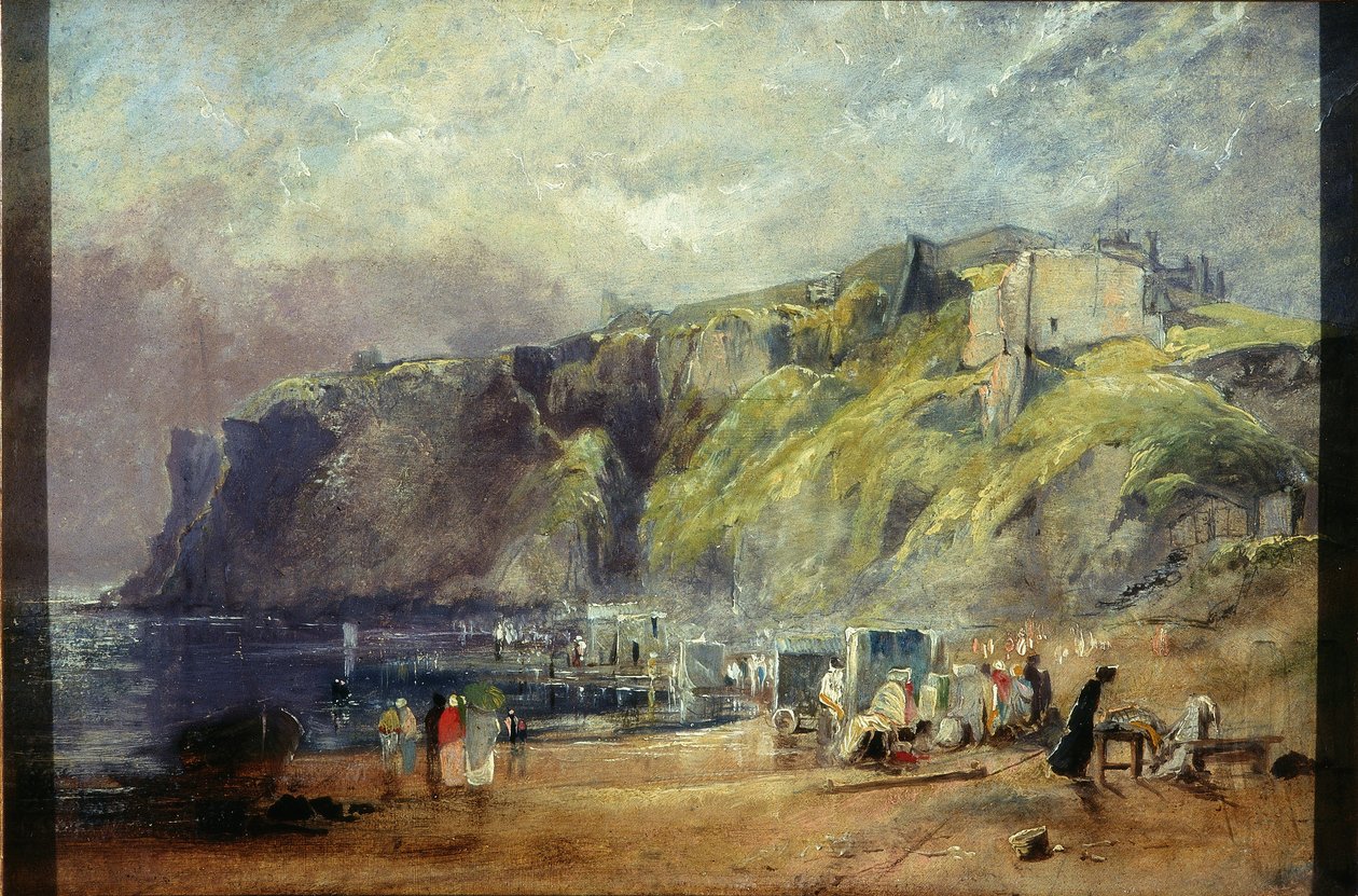 Tynemouth Castle från Percy Bay av Thomas Miles II Richardson