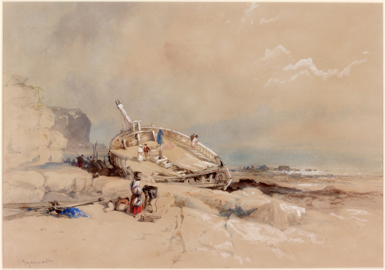 At Tynemouth (färg, blyerts och wc på papper) av Thomas Miles Richardson