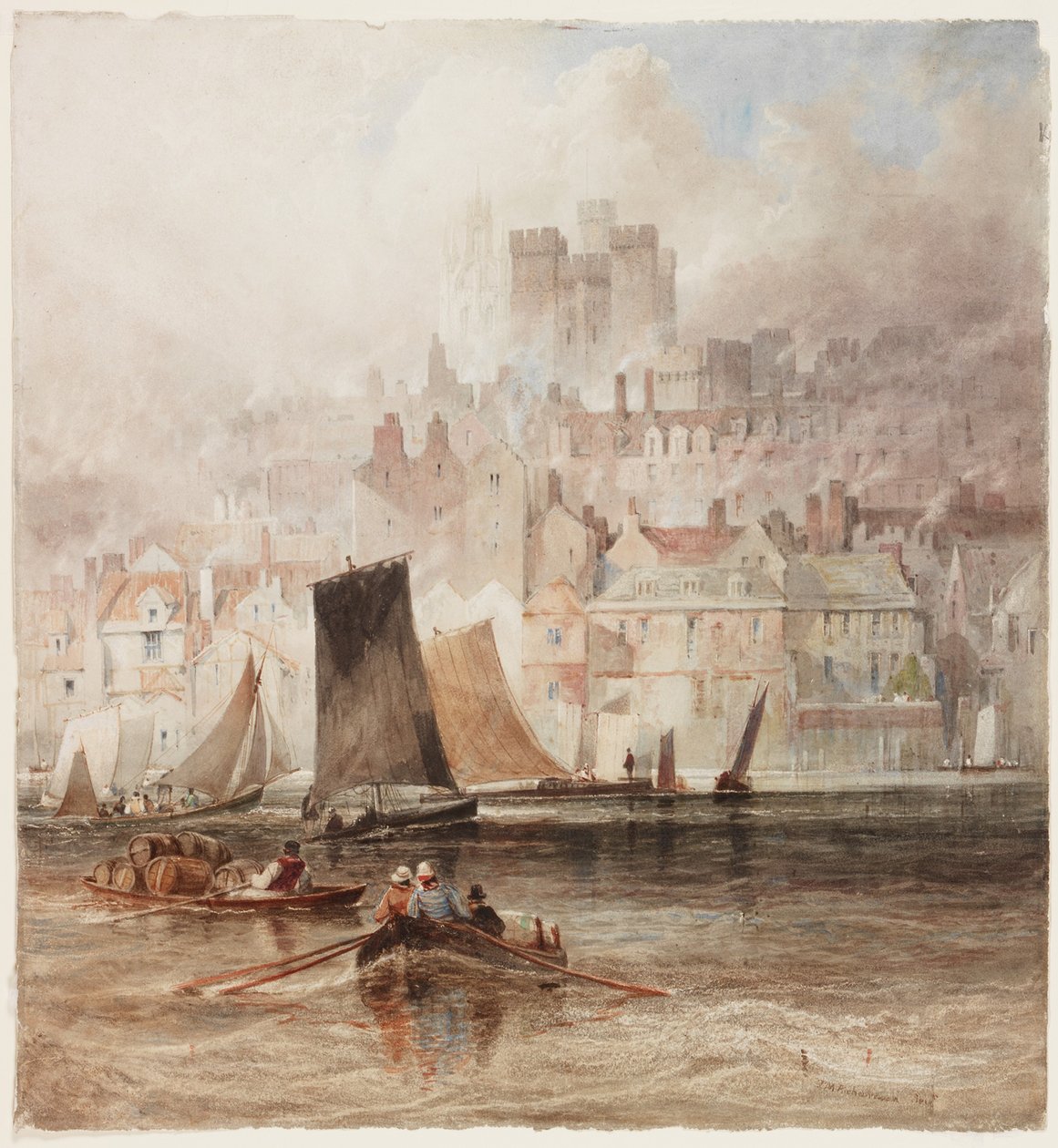 Newcastle från Tyne (bc och wc på papper) av Thomas Miles Richardson