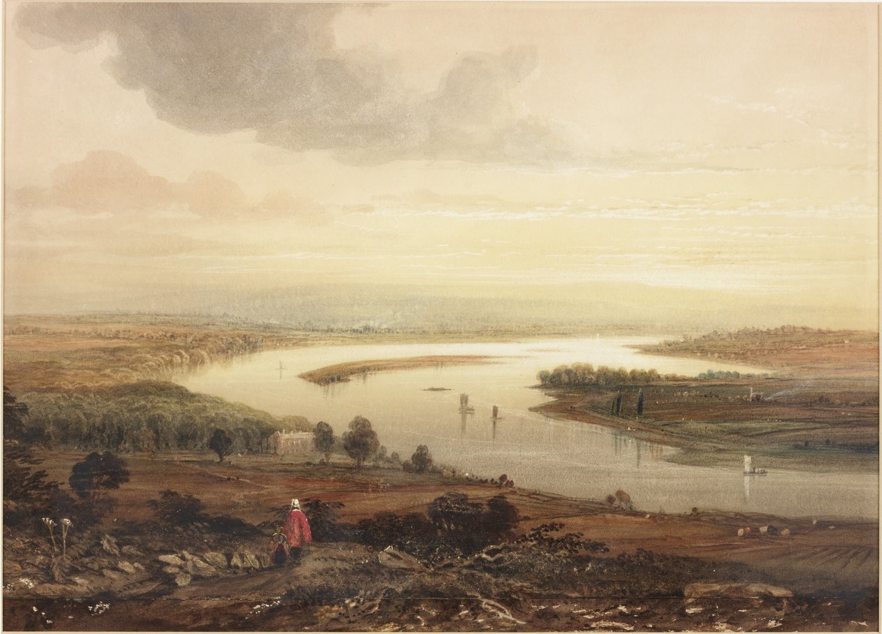 Newcastle upon Tyne och floden Tyne från Gateshead (akvarell) av Thomas Miles Richardson