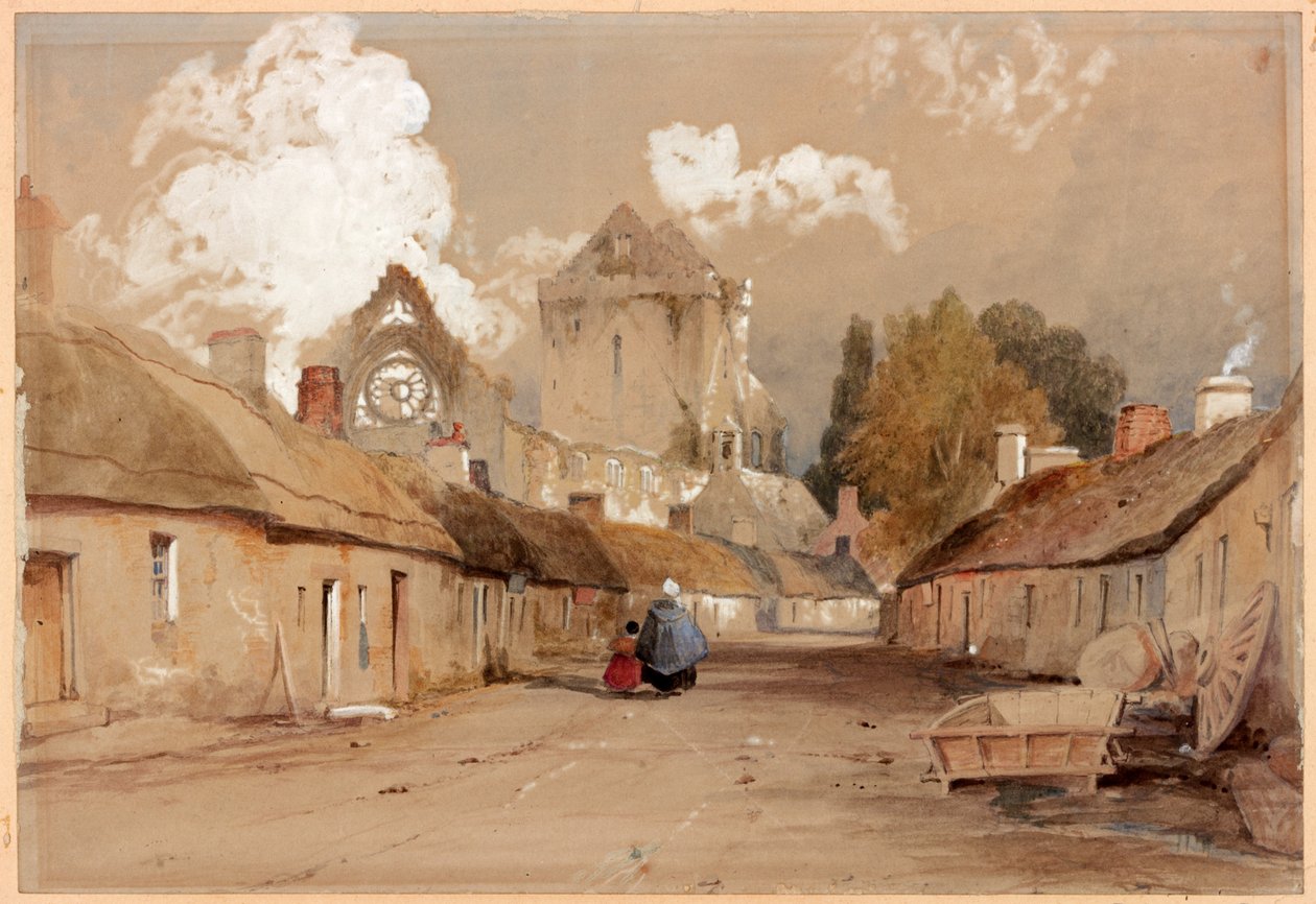 Sweetheart Abbey, Kirkcudbright (penna och akvarell på papper) av Thomas Miles Richardson