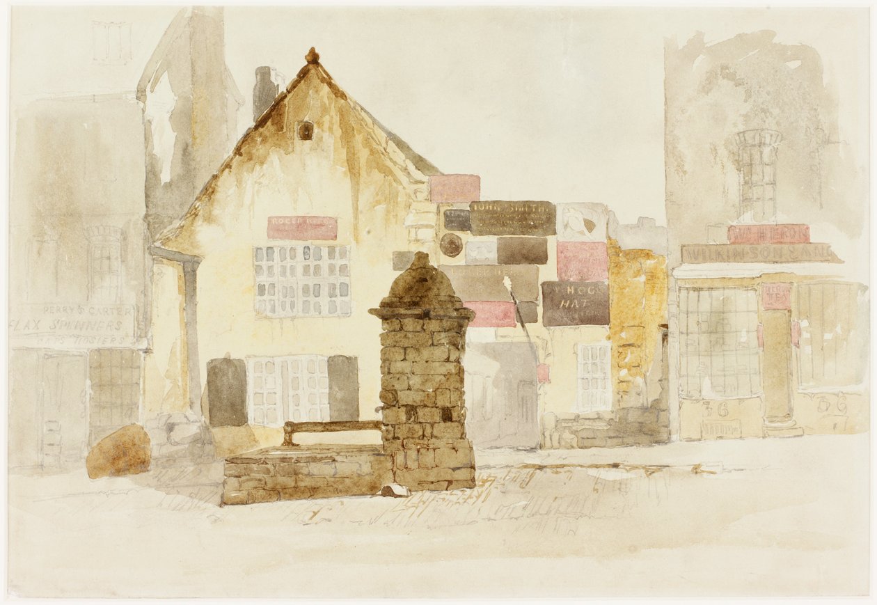 The Bigg Market, Newcastle upon Tyne (bc, penna och wc på papper) av Thomas Miles Richardson