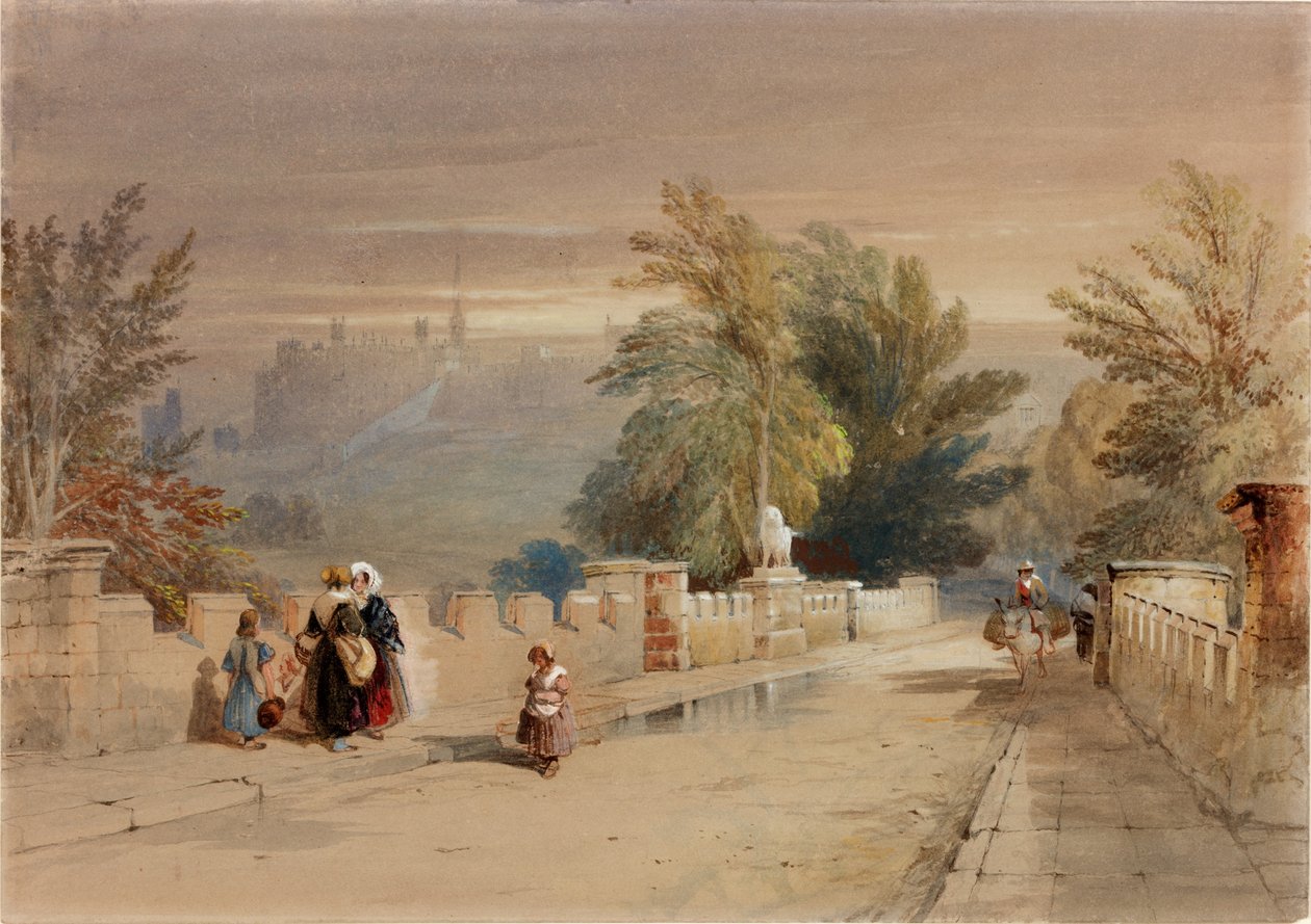 The Lion Bridge, Alnwick (kroppsfärg) av Thomas Miles Richardson