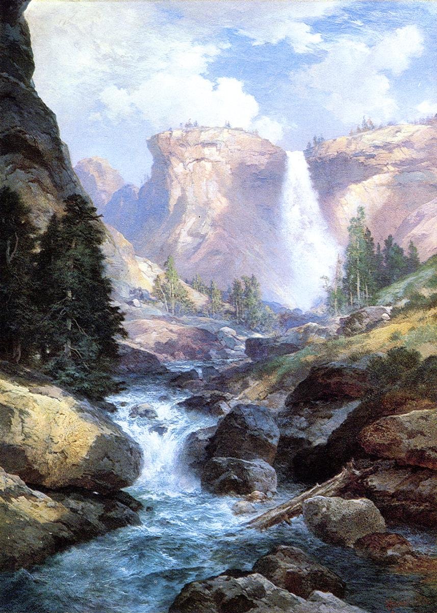  Under the Red Wall Grand Canyon of Arizonan  av Thomas Moran