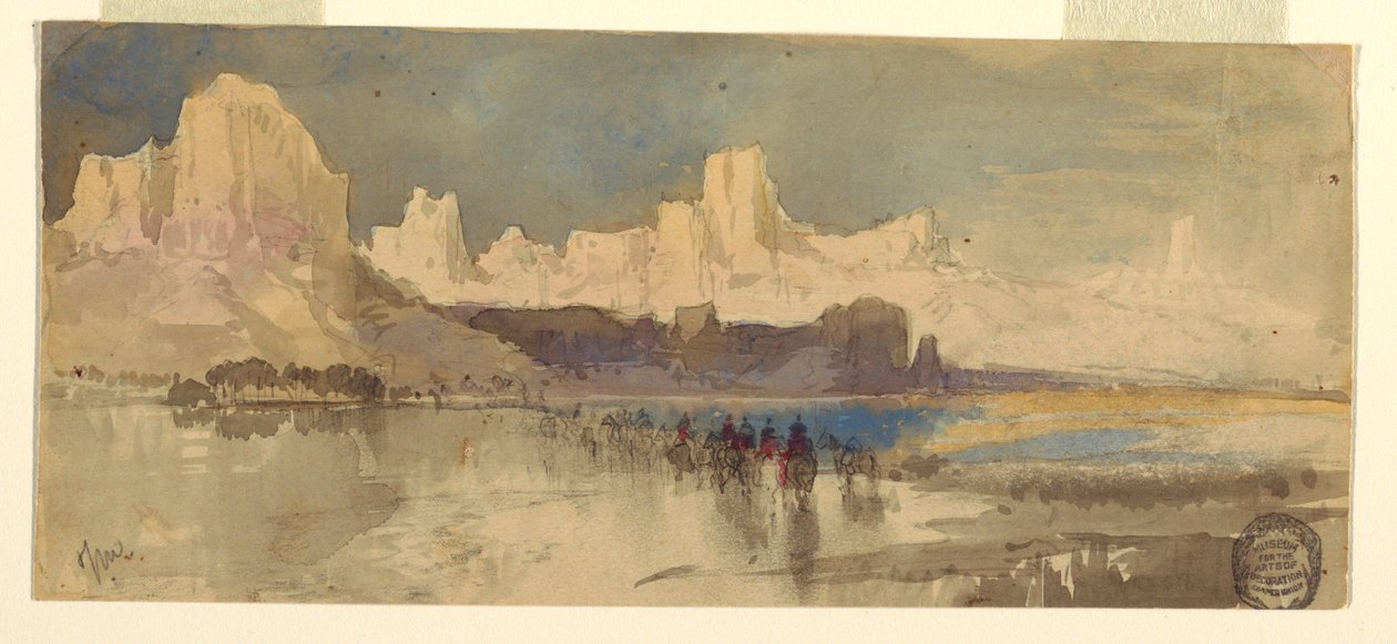 Ritning, Canyon of the Rio Virgin, South Utah, 1873 av Thomas Moran