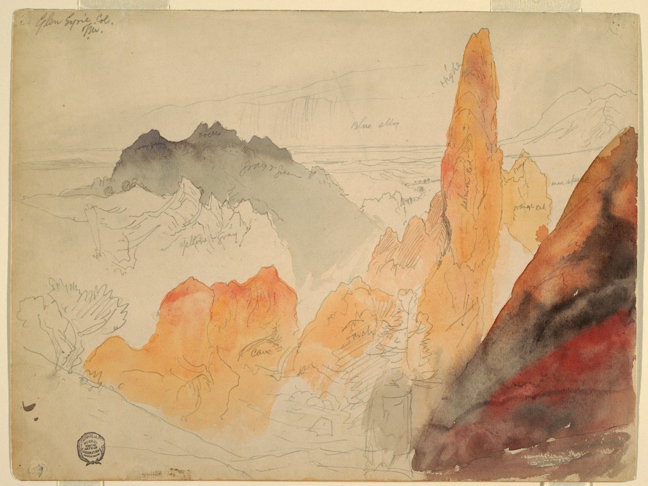Drawing, Glen Eyrie, Colorado, 1892 av Thomas Moran