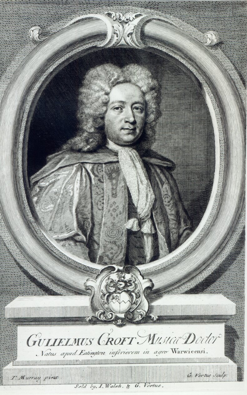 William Croft, graveret af George Vertue swed av Thomas Murray