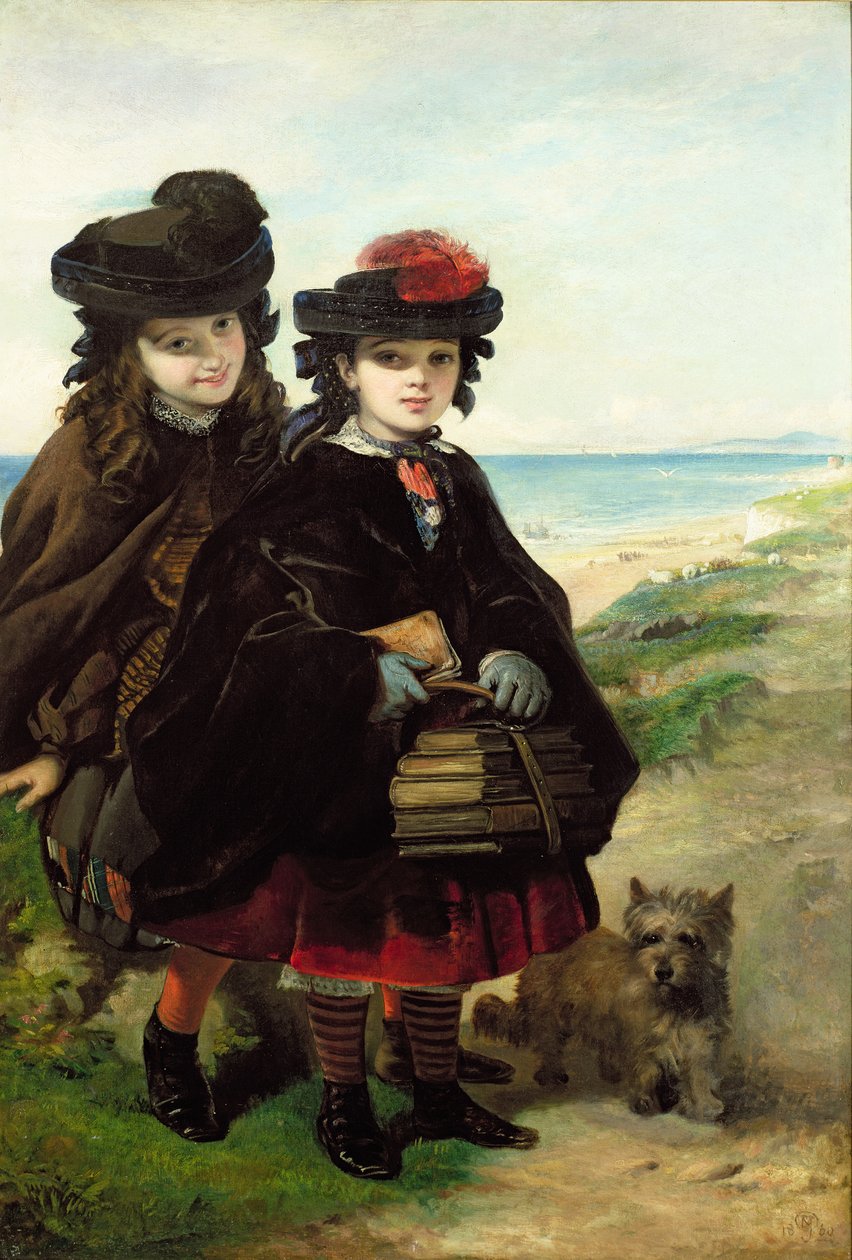 På väg till skolan, 1860 (olja) av Thomas Musgrave Joy