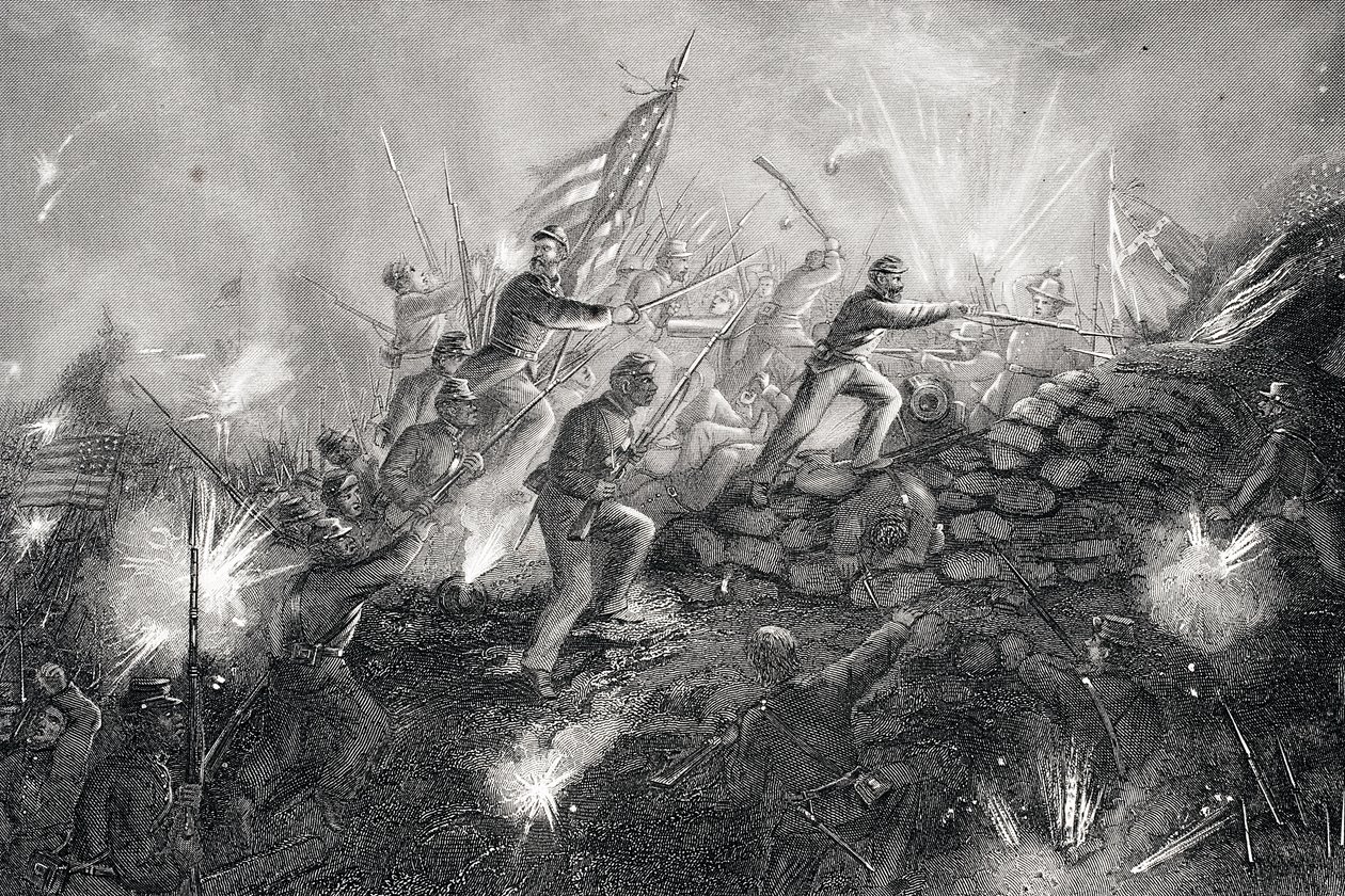 Osofaiga i Fort Wagner, Morris Island, Karolaina i Saute, 1863 swed av Thomas Nast