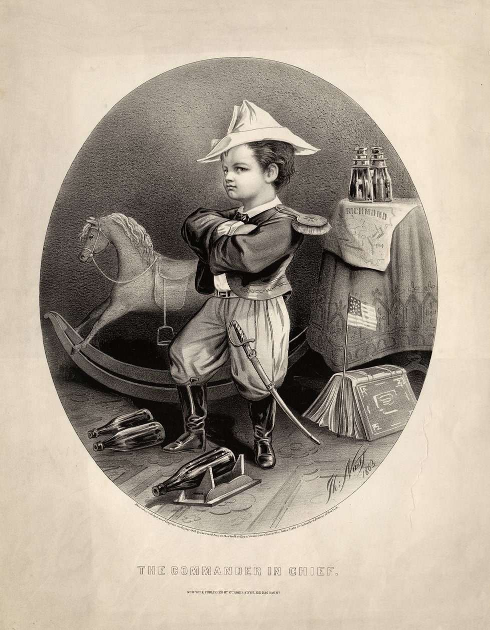 Överbefälhavare, pub. av Currier und Ives, 1863 av Thomas Nast