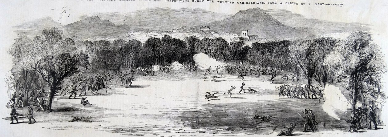 Slaget vid Volturno, 1860 av Thomas Nast