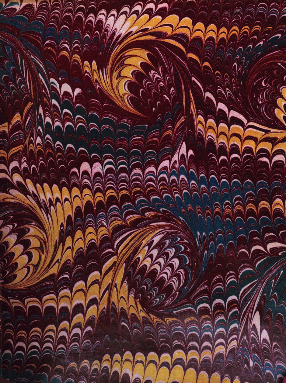 Paper_marbling Marbled paper from inside front cover the book, The snakes of Australia, an illustrated catalogue (1869) av Thomas Richards