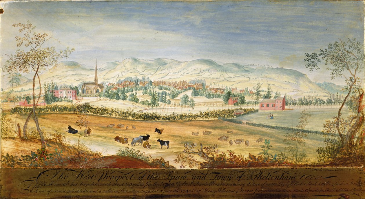 West Prospect of the Spa and Town of Cheltenham, 1748 av Thomas Robins