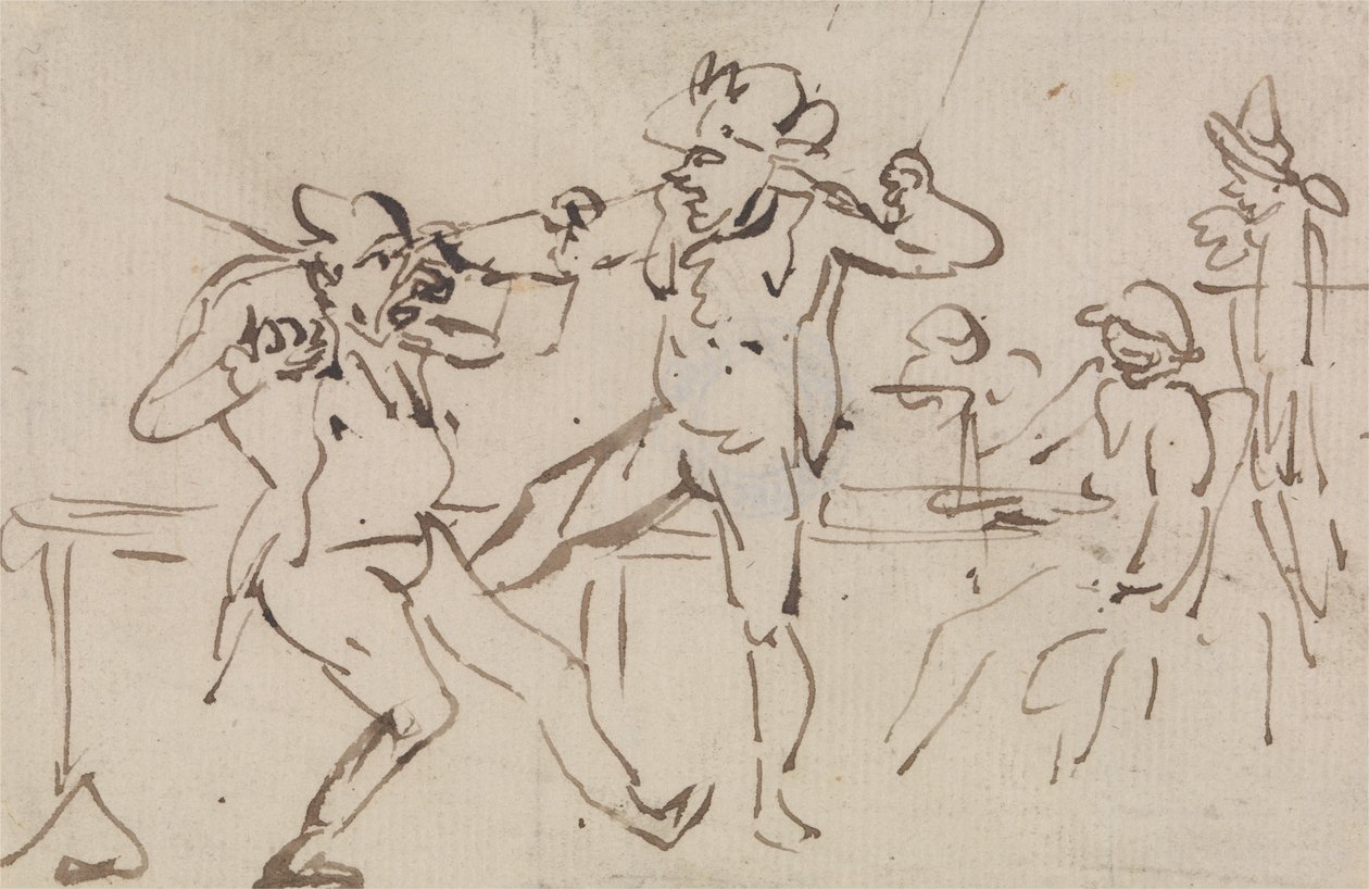 A Black Leg Detected Secreting Cards (a Study) av Thomas Rowlandson