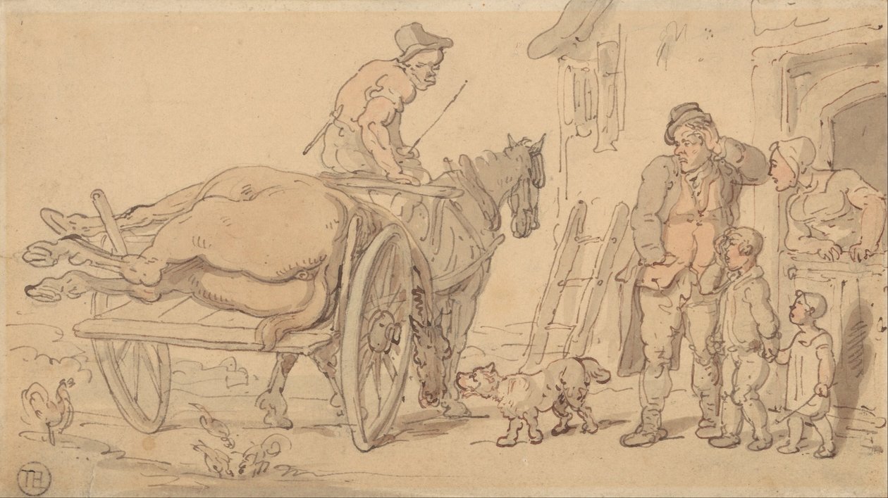 A Dead Horse on a Knackers Cart av Thomas Rowlandson